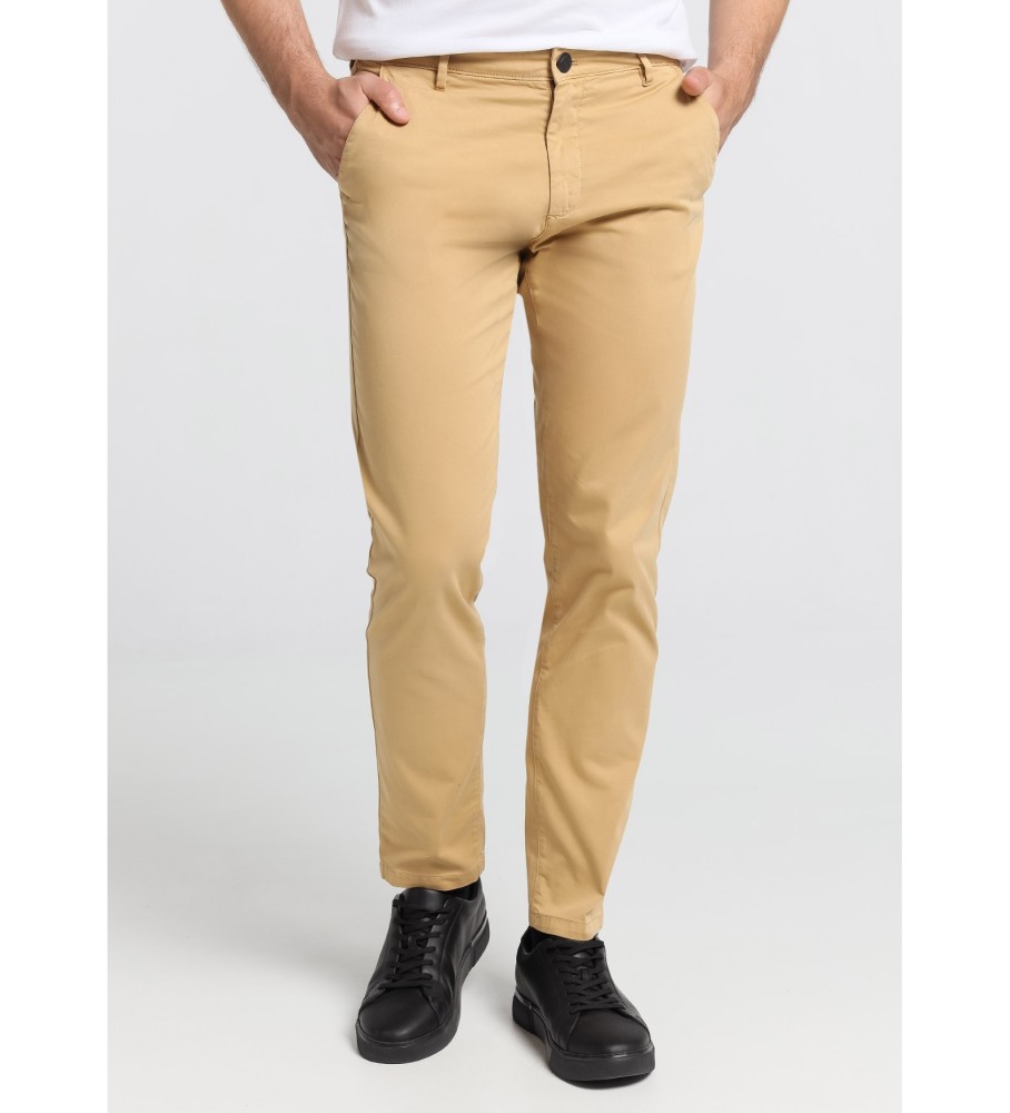 Calça chino Six Valves Slim Fit tamanho médio, bege