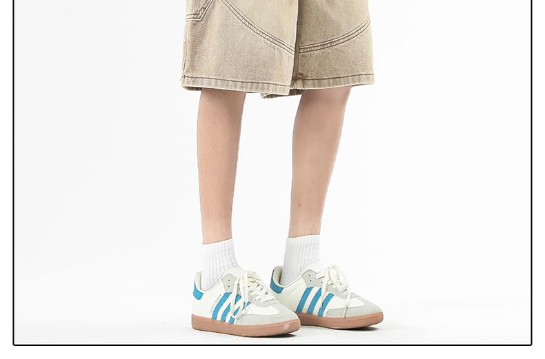 AXEN - Cargo Jorts met trekkoord in de taille en gewassen panelen