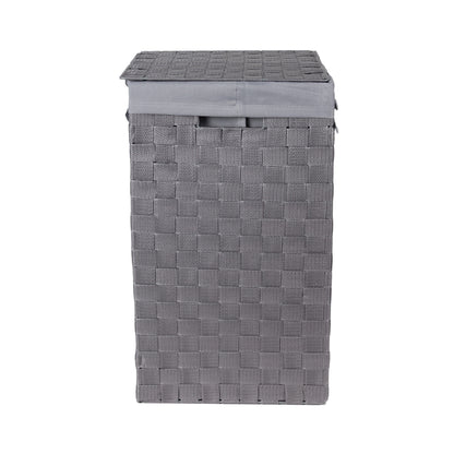Panier à linge carré avec couvercle Stan gris