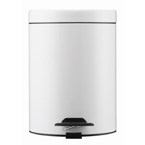 Poubelle métal à pédale 5L blanc laqué Rossignol