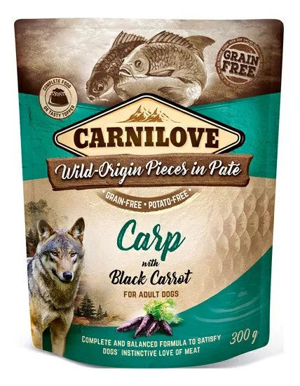 Carnilove Pouch Pate vådfoder m. karpe & sorte gulerødder - 300g.