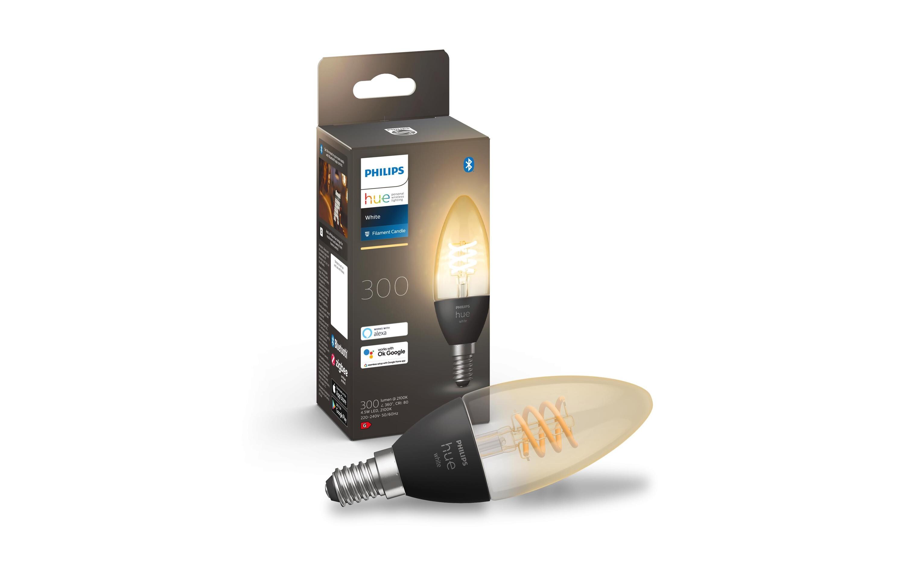 Leuchtmittel White E14 Kerze Einzelpack Filament 300 lmPer Bluetooth steuerbares Hue E14-Leuchtmittel