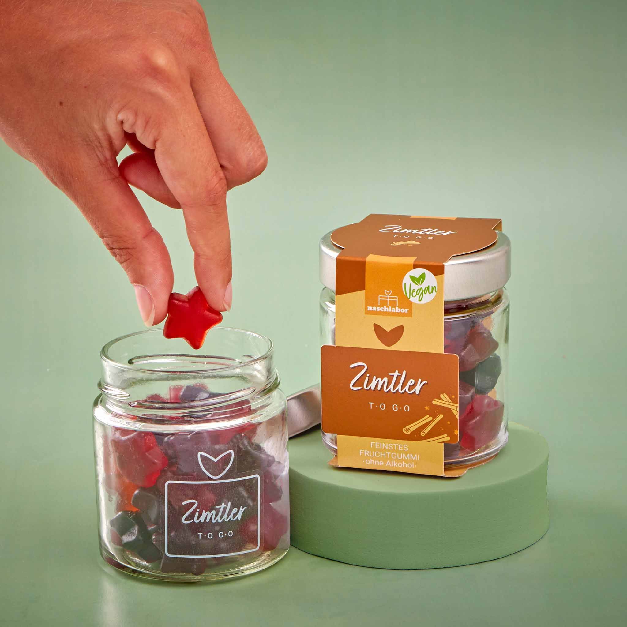 naschlabor Vegan Zimtler To Go Fruchtgummi im Geschenkglas