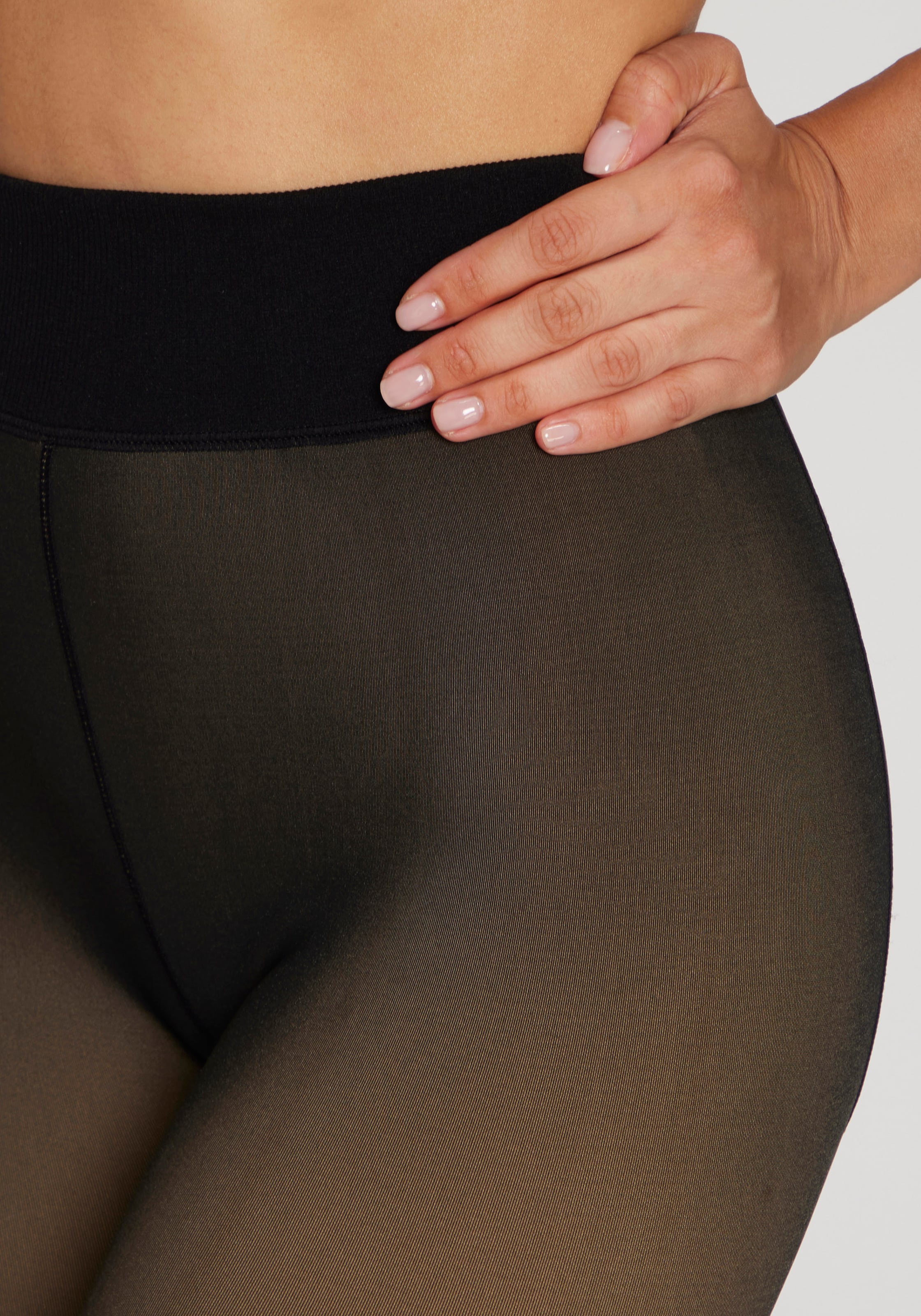 Lavana Feinstrumpfleggings transparente Optik mit wärmendem Innen-Fleece