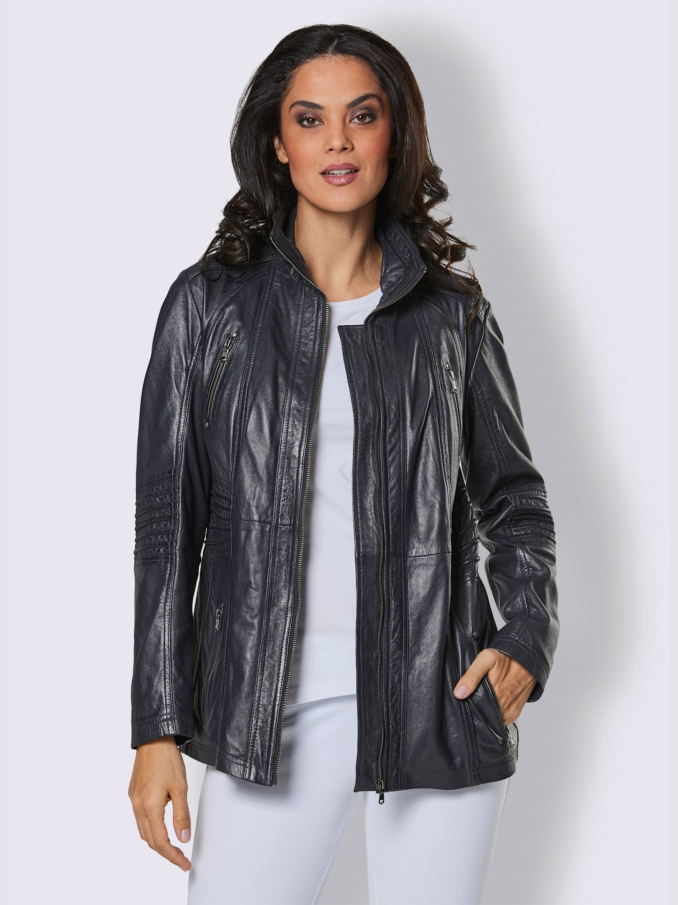 Veste en cuir cuir agneau nappa