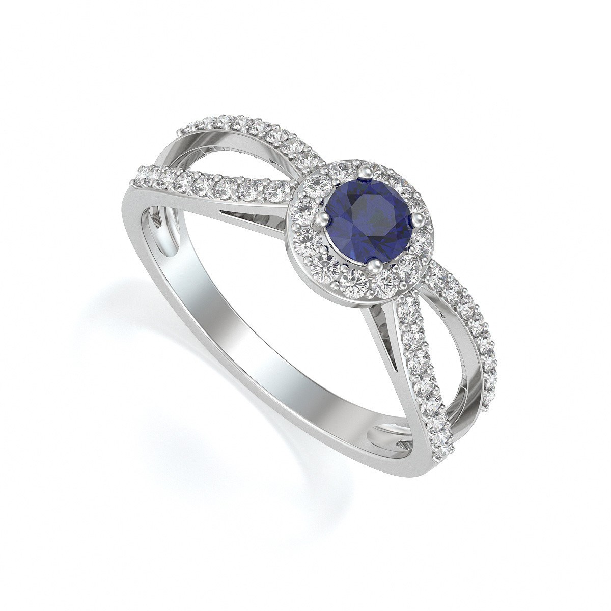 Bague ADEN ADEN Or 585 585 blanc Saphir et diamants 2.282grs