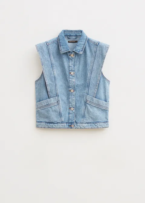 Denim gilet washed blauw (BLW.USM)