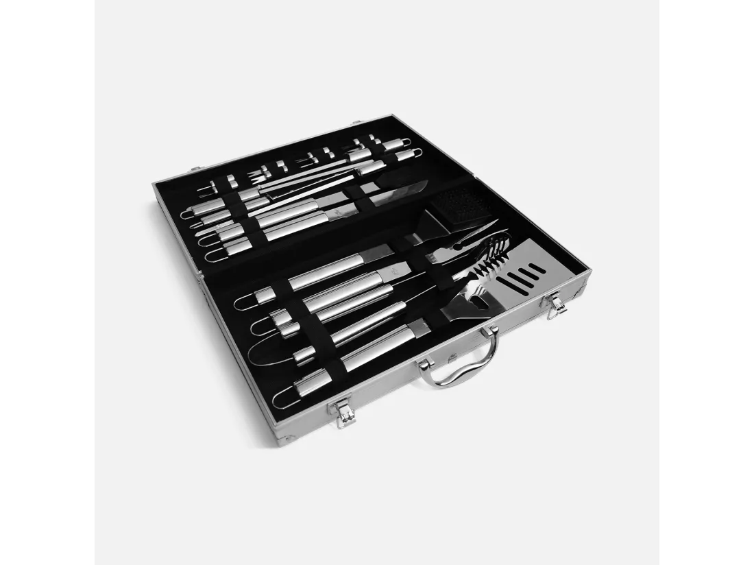 sweeek - Mallette d'ustensiles pour barbecue et plancha -18 pièces