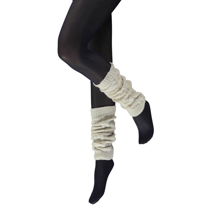 inSua-Wollen beenwarmers met kabelpatroon