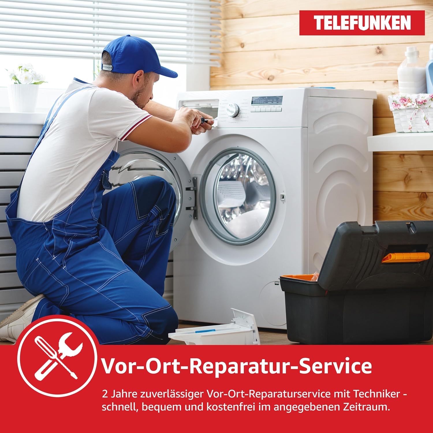 Telefunken Wärmepumpentrockner für 8 kg Wäsche, Trockner Frontlader, Wäschetrockner mit Knitterschutz und Startzeitvorwahl, Energiesparend, leise 64 dB, 15 Programme, Schontrommel, TWP8CW