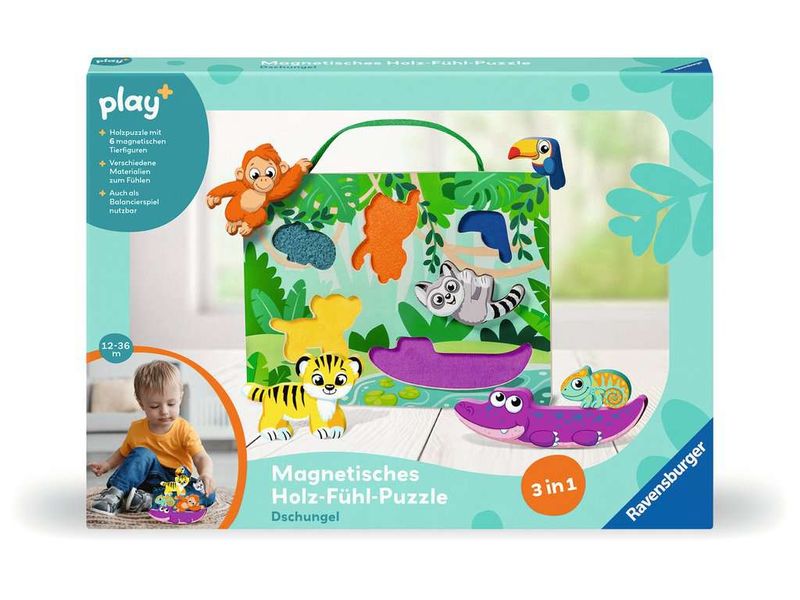 play  Magnetisches Holz-Fühl-Puzzle: Dschungel Holz-Puzzle und Balancierspiel in einem