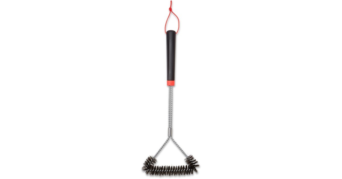 WeberDriezijdige reinigingsborstel grillreinigingsborstel  (Zwart/rood, 45 cm)