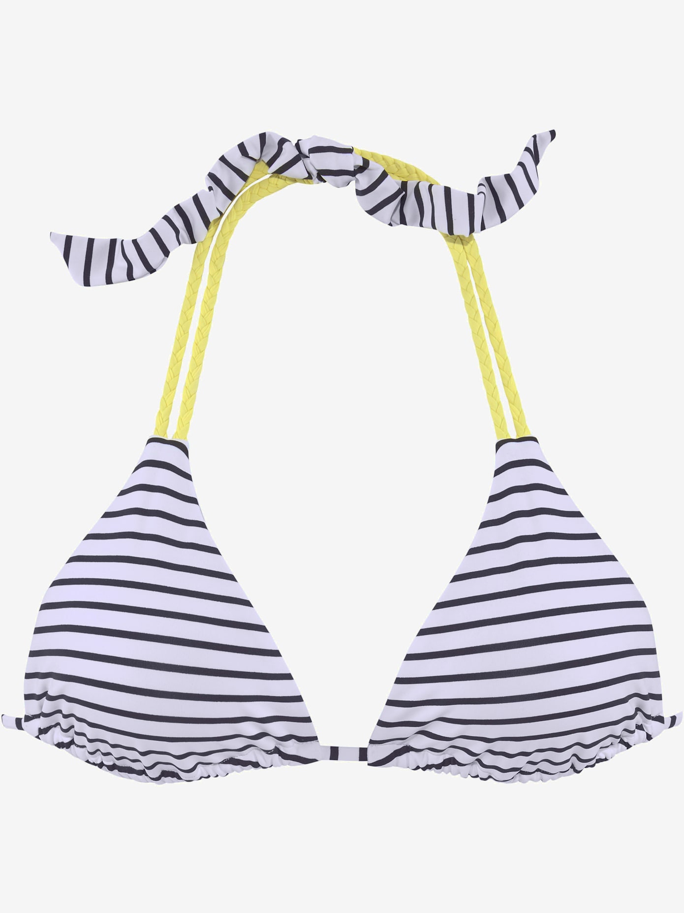 Haut de bikini triangle design rayé avec détails contrastés