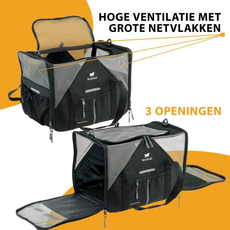 Ferplast Voyager 450 - Draagtas - Zwart - 49x36 cm - L