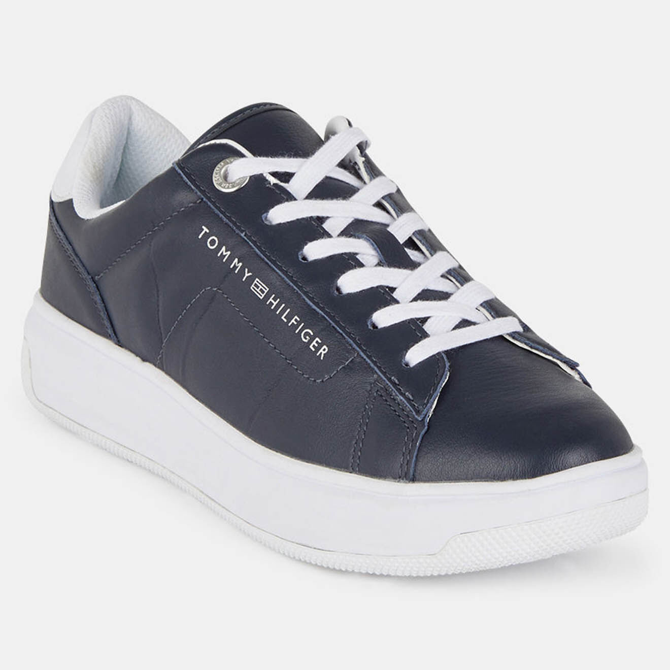 Tommy Hilfiger Baskets en Cuir Cupsole bleu marine