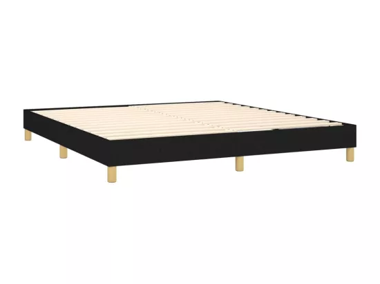Sommier tapissier avec matelas et LED Noir 180x200 cm Tissu
