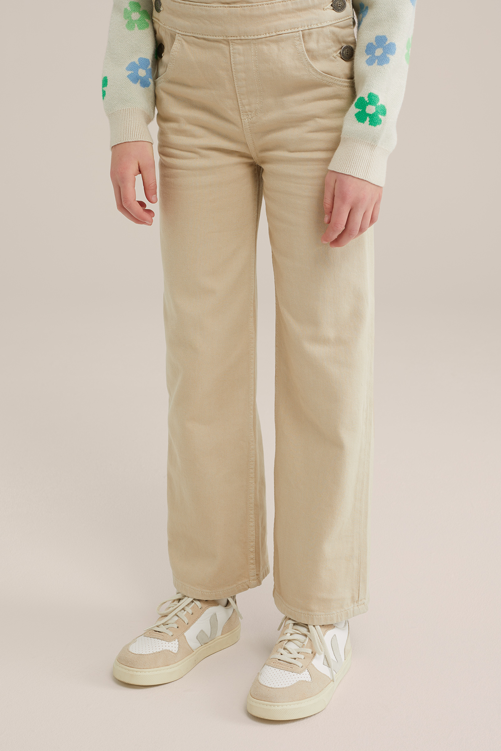 Meisjes relaxed fit tuinbroek Blue Ridge Beige