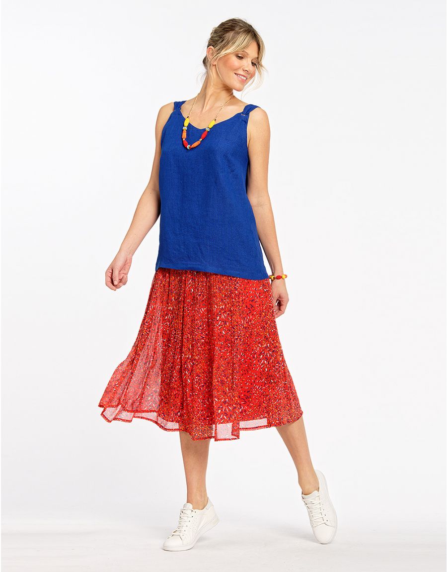 Top bleu roi 100% lin