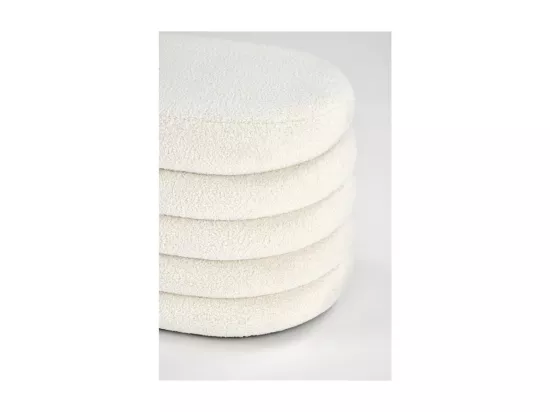 Banc couleur crème en tissu bouclé avec coffre de rangement Nikola