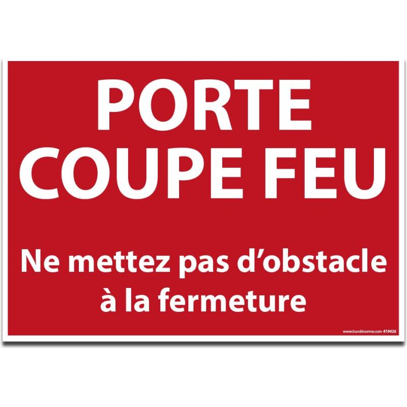 Panneau - Porte coupe-feu, pas d'obstacle - ISO 3864-1