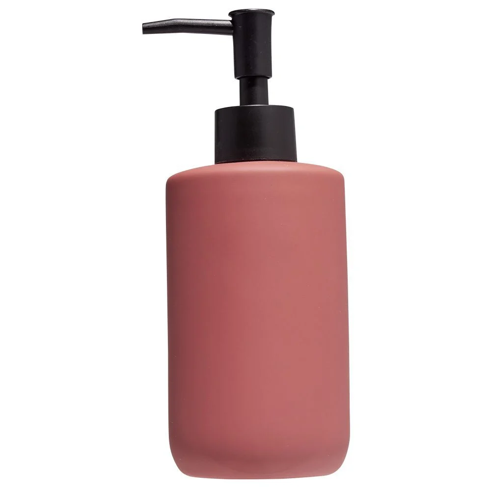 Distributeur de savon céramique rouge Ø7xH18,5cm