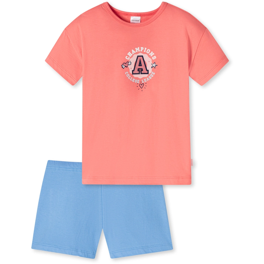 Schiesser Pyjama Girls World Organic Cotton koralle