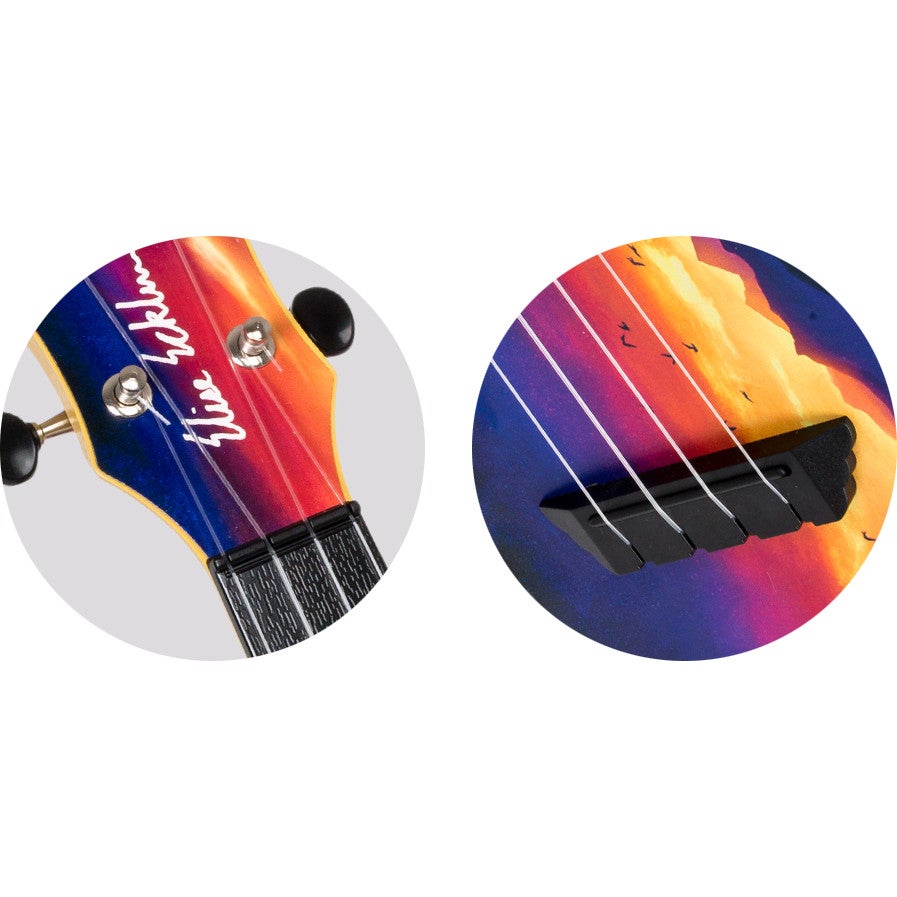Flight Travel Series TUS-EE Sunset Pack Elise Ecklund Signature sopraan ukelele met gigbag en accessoires