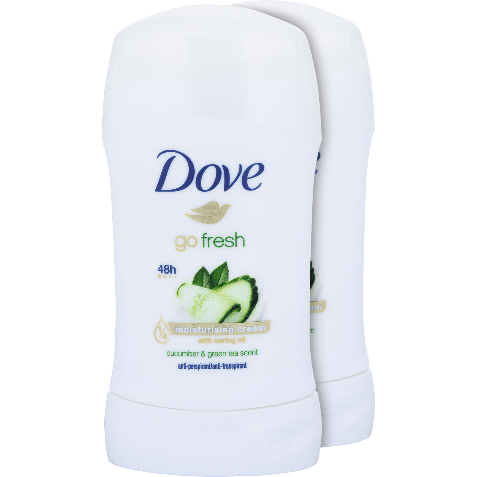 Dove Deo Stick Go Fresh Grüner Tee- und Gurkenduft 2 x 40 ml