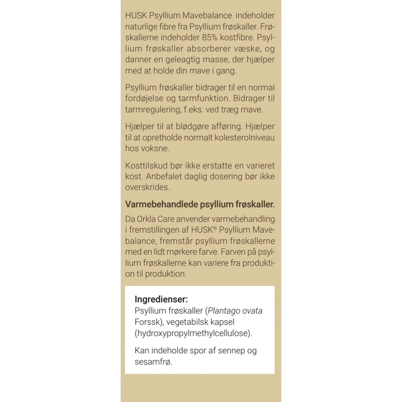 HUSK Psyllium Mavebalance Kapsler 225 Pieces