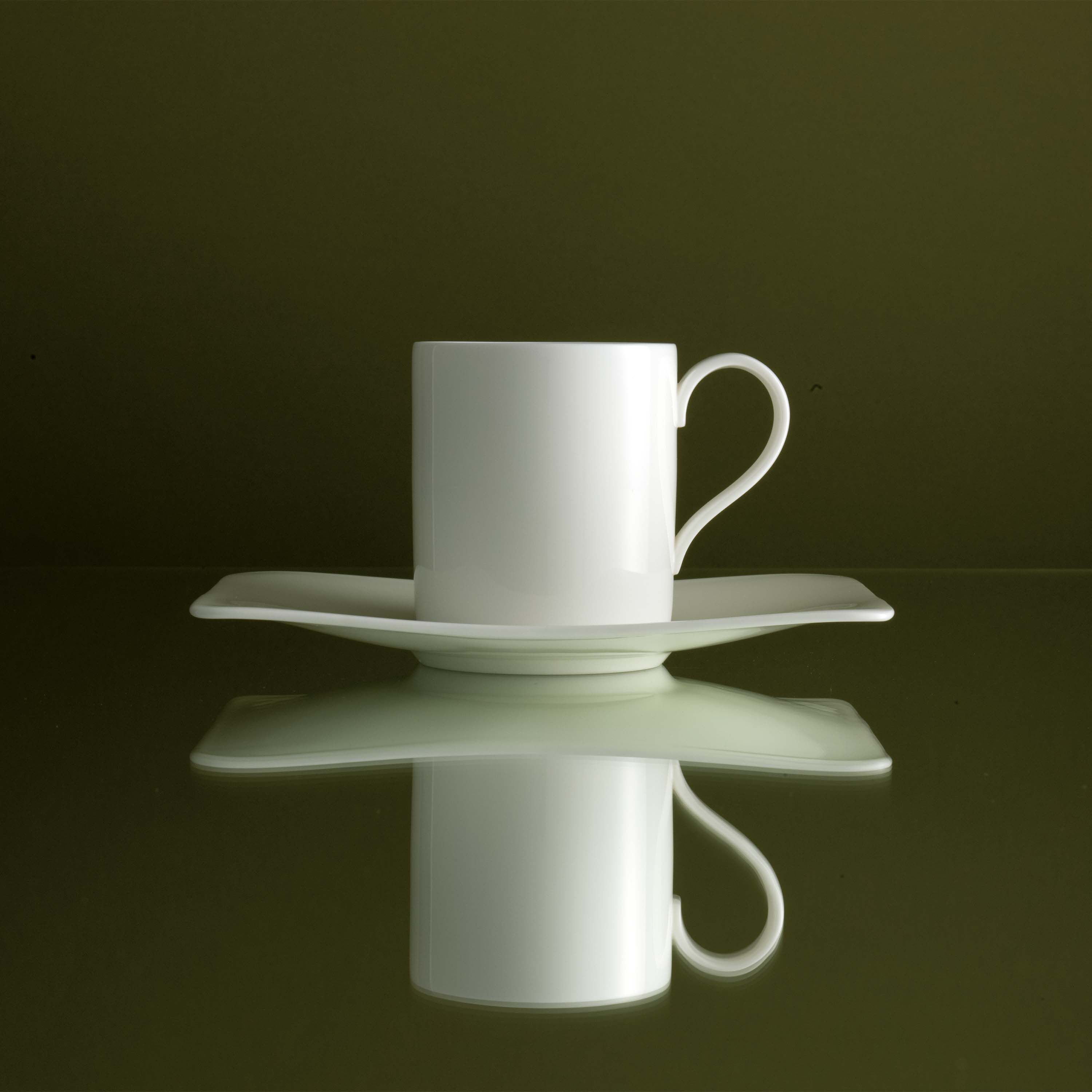 Modern Grace Coffee cup saucer White, 5.6'', Premium Bone Porcelain