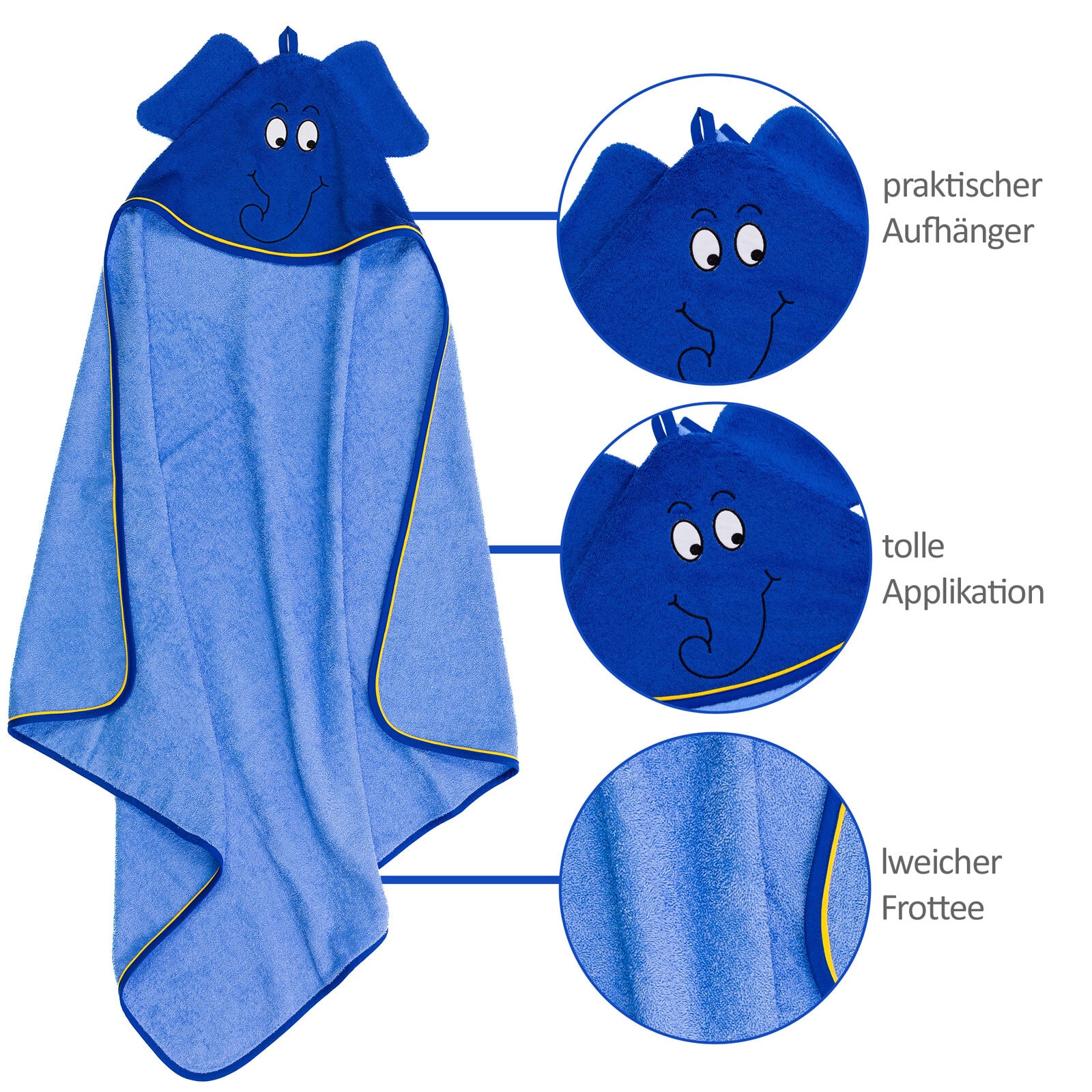 Smithy Frottier-Set ELEFANT 3-teilig blau