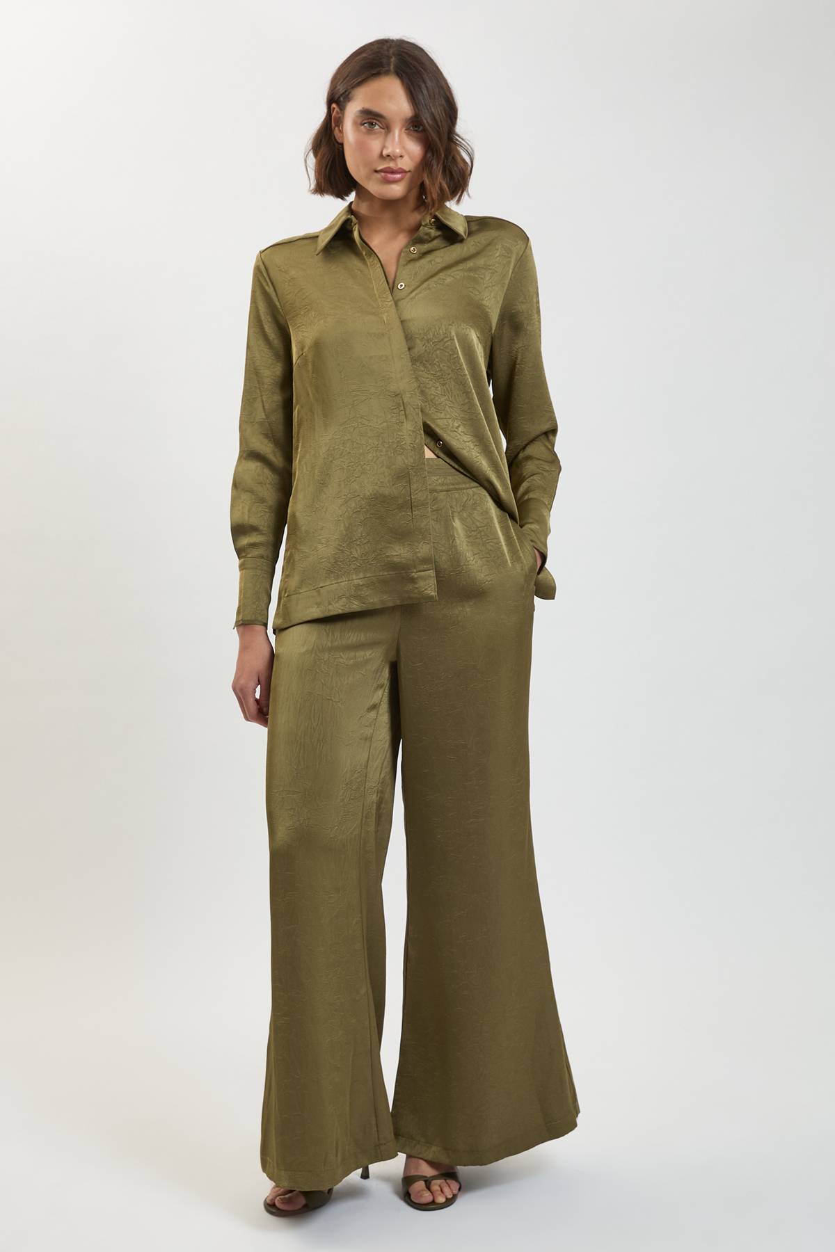 KarenMillen Chemise Ample En Satin Martelé Tissé