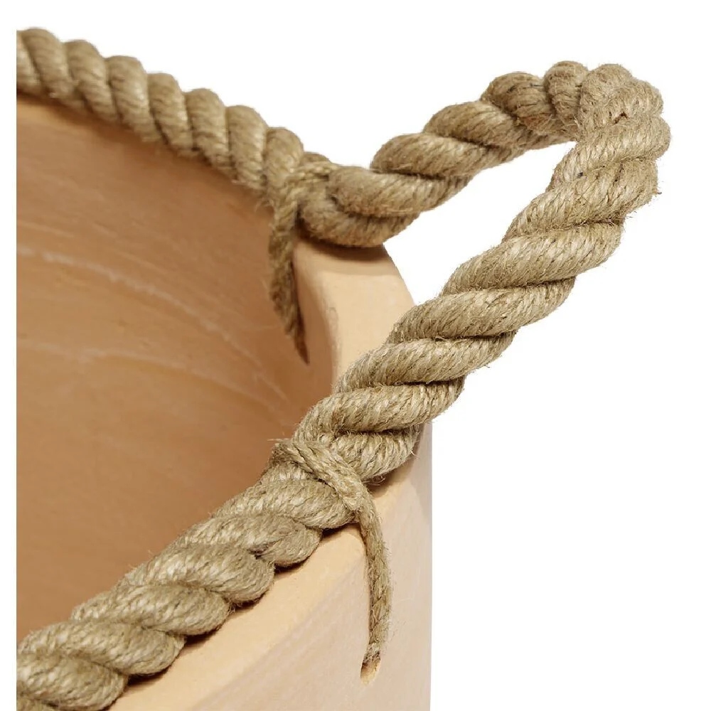 Pot terre cuite poignée corde Ø36cm