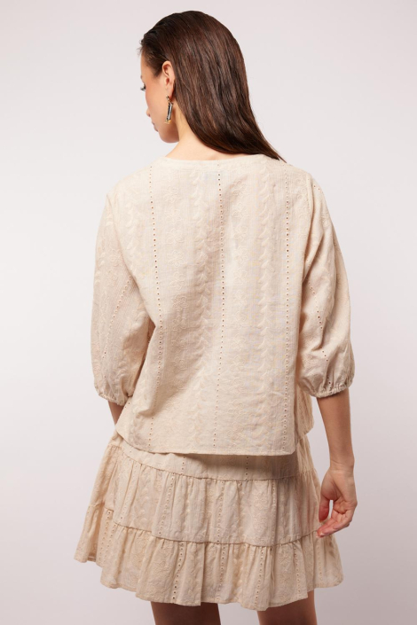 Fluresk beige dames blouse