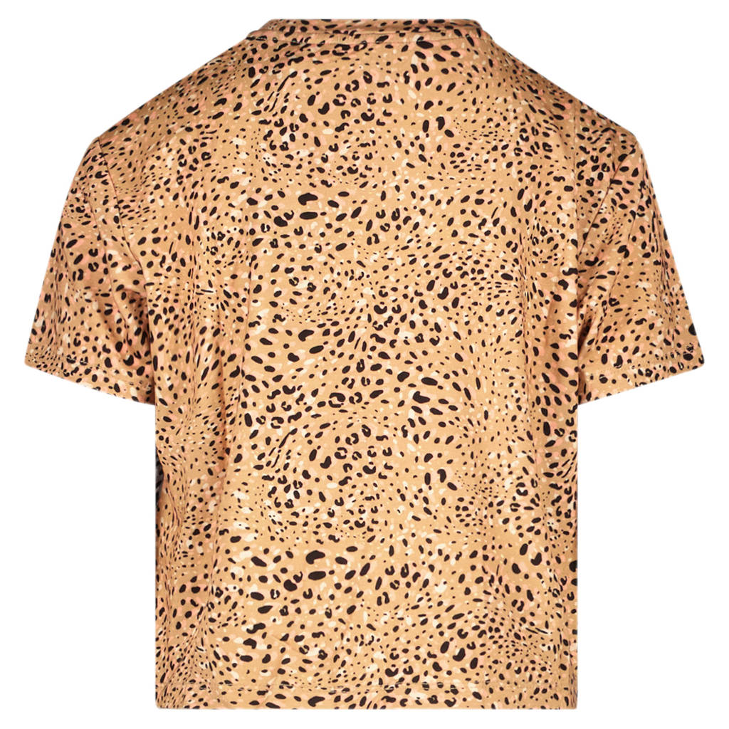 Cars T-shirt Alia met dierenprint oranje/bruin