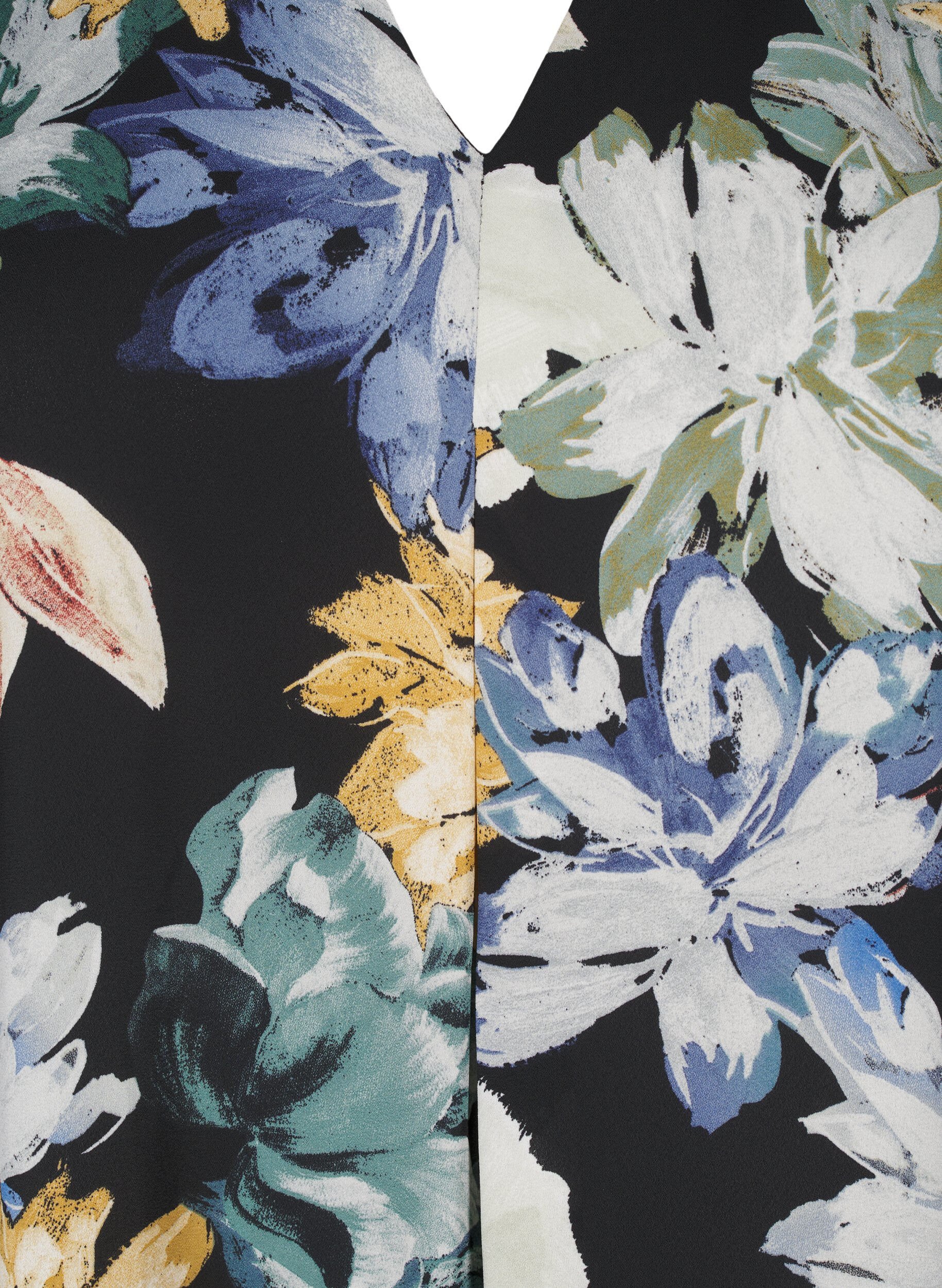 Langærmet kjole med blomsterprint