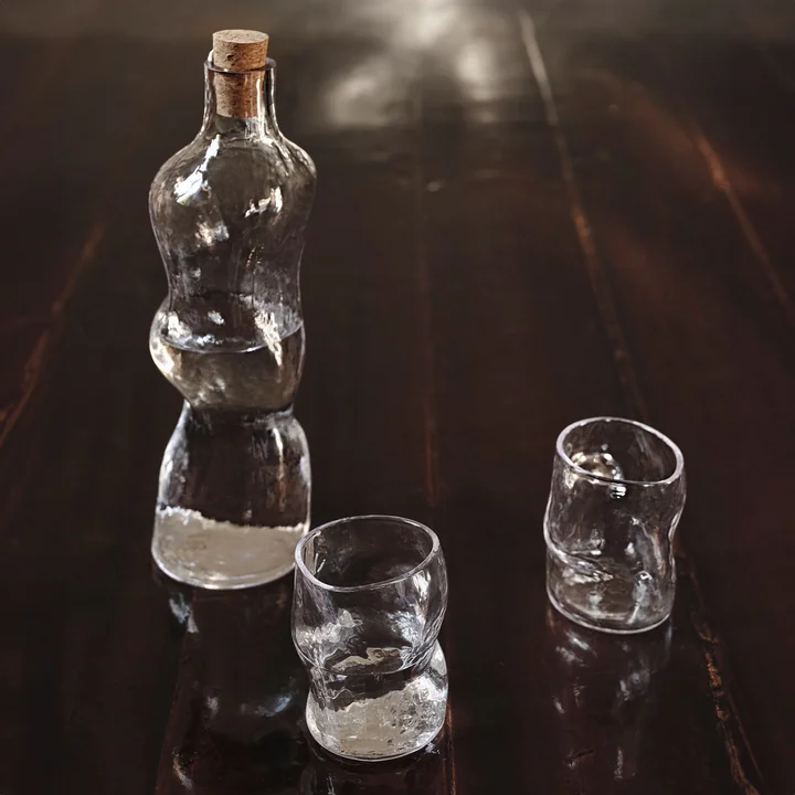 Ferm Living - Dimple Trinkglas, klar (2er Set)