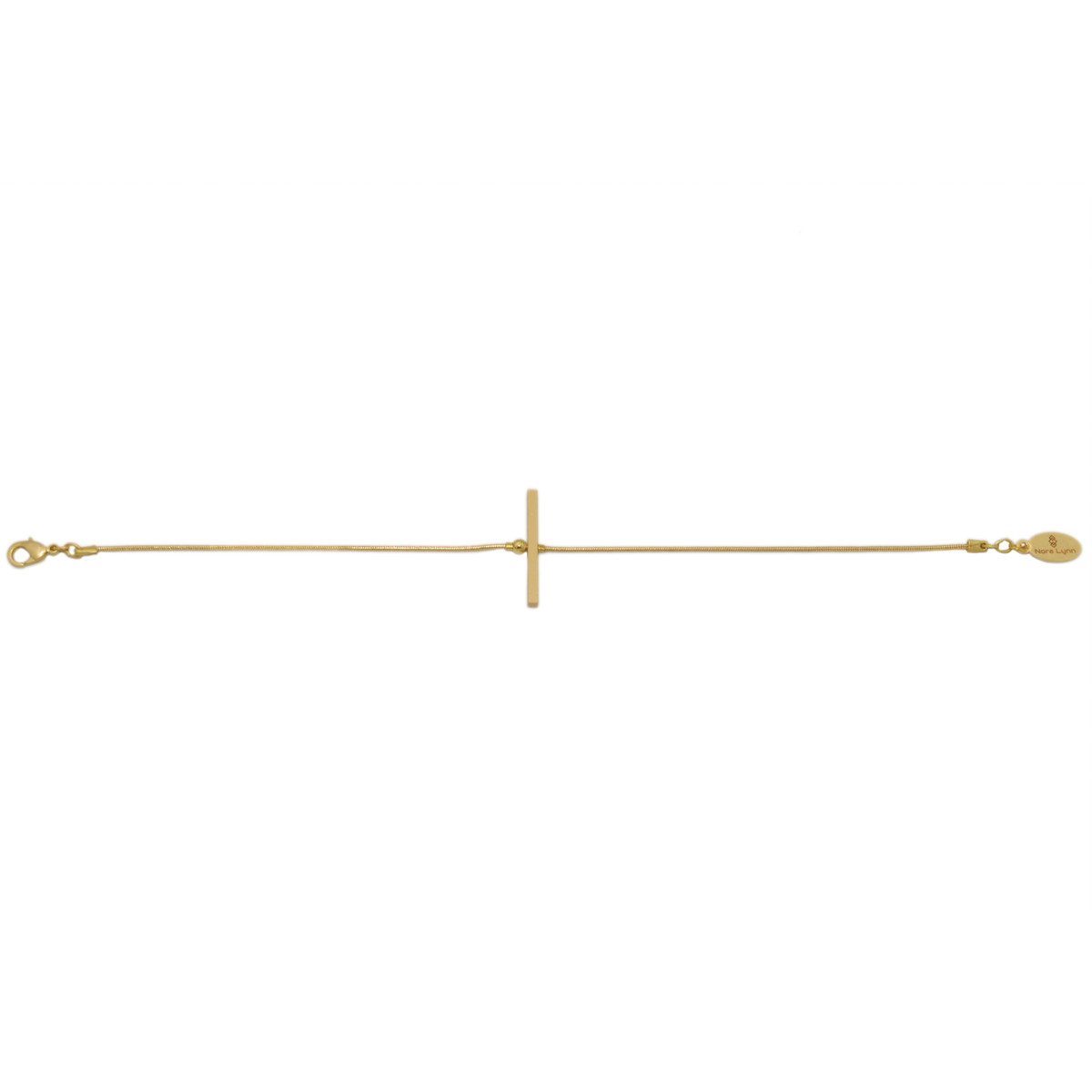 Bracelet délicat minimaliste chaîne barre perles-doré à l 'or fin