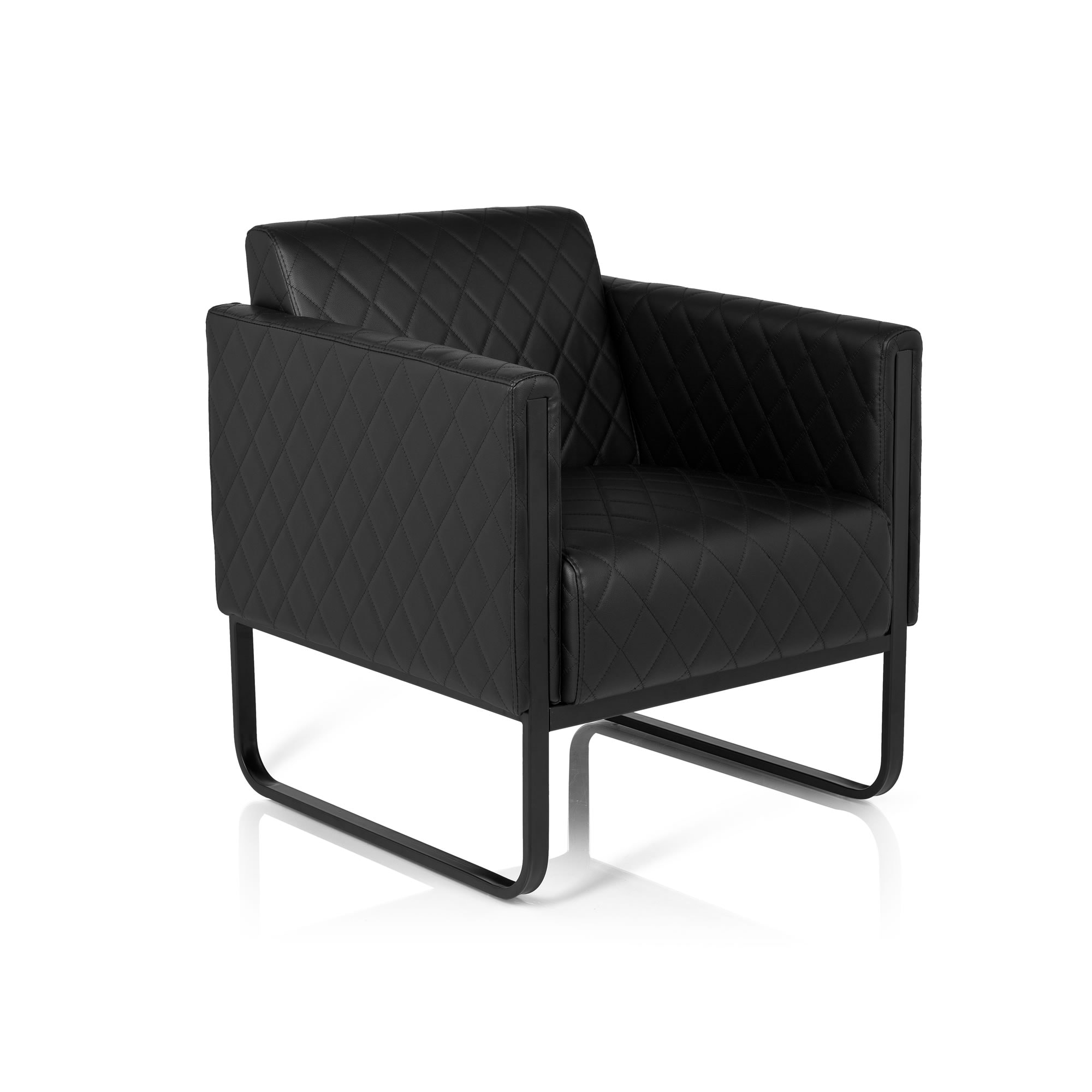 Polstersessel ARUBA BLACK Kunstleder mit Armlehnen hjh OFFICE