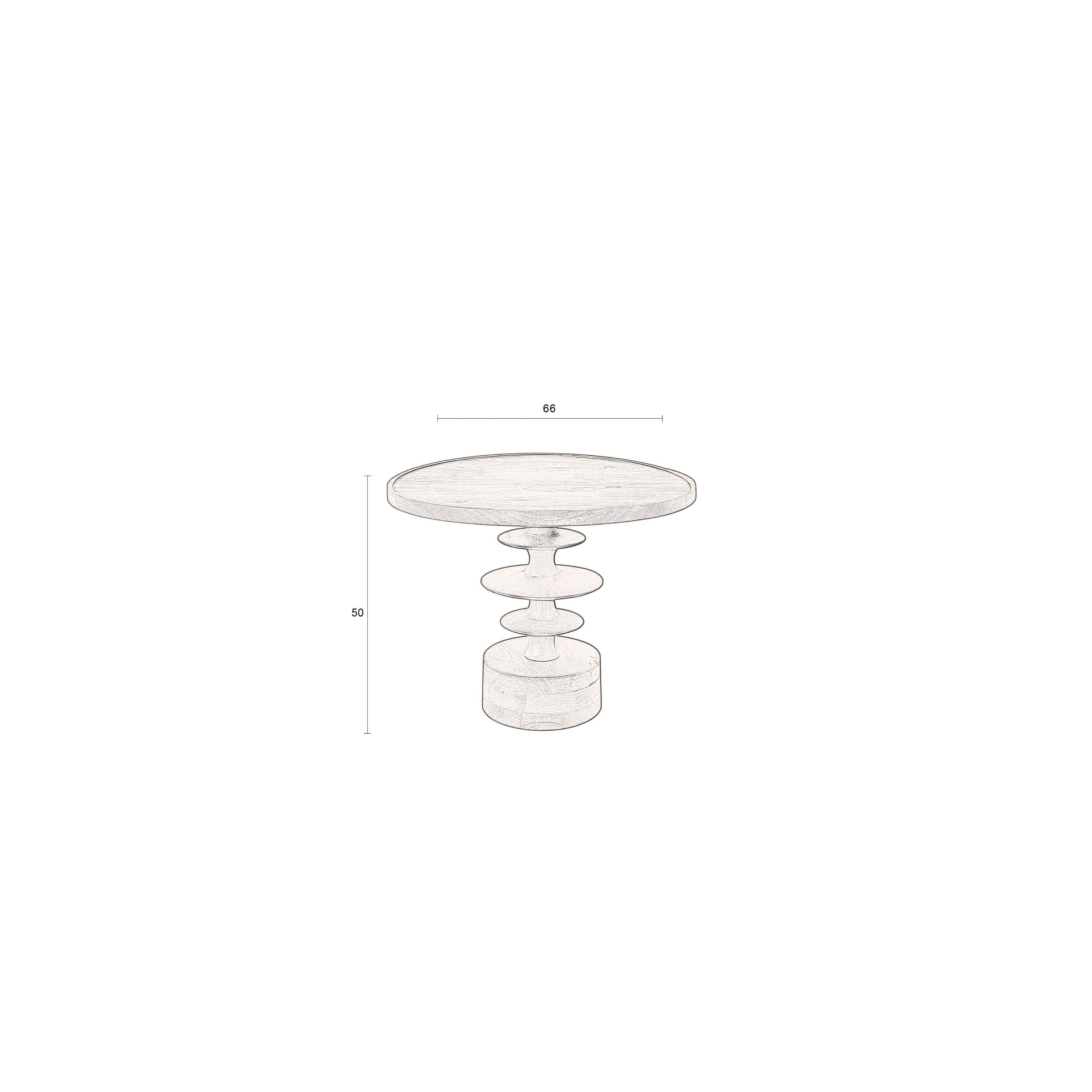 Dutchbone Cath Bijzettafel Rond 66 cm Mangohout  - Bruin