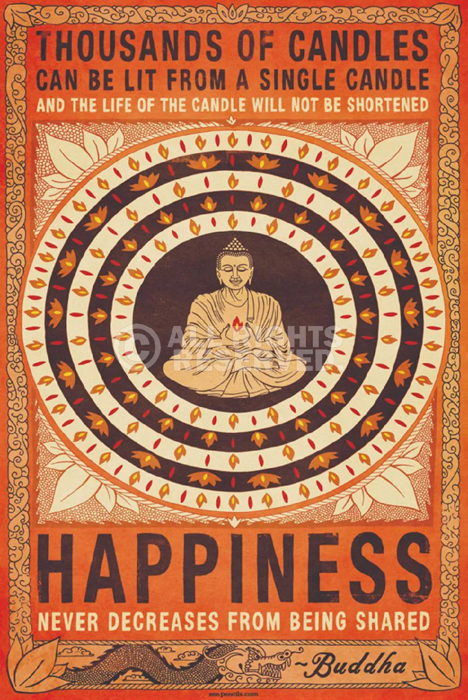 Poster Happiness, 61 x 91 cm