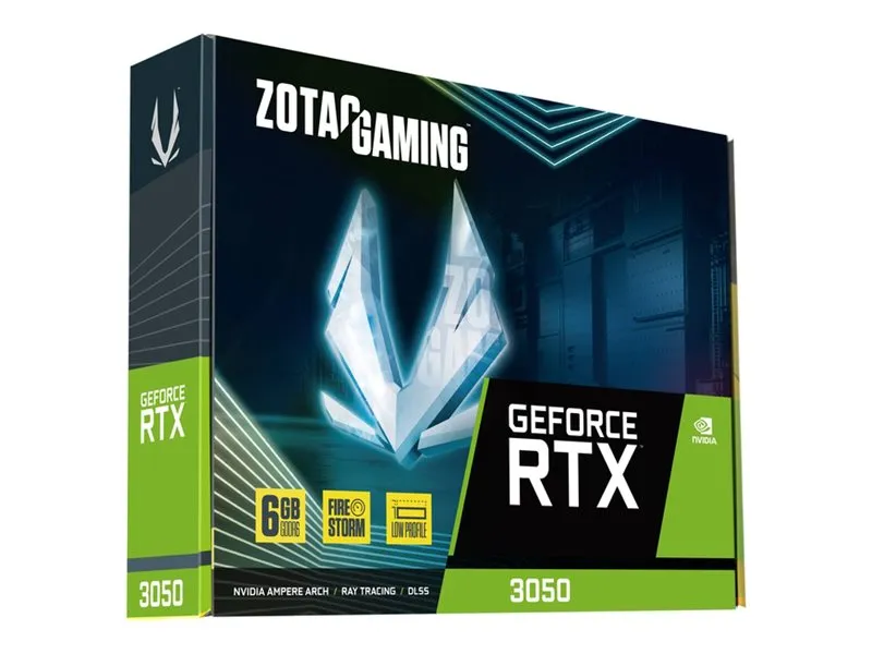 ZOTAC GAMING GeForce RTX 3050 6GB LP - Grafikkort - GF RTX 3050 - 6 GB GDDR6 - PCIe 4.0 x8 lavprofil - DisplayPort, HDMI - boks
