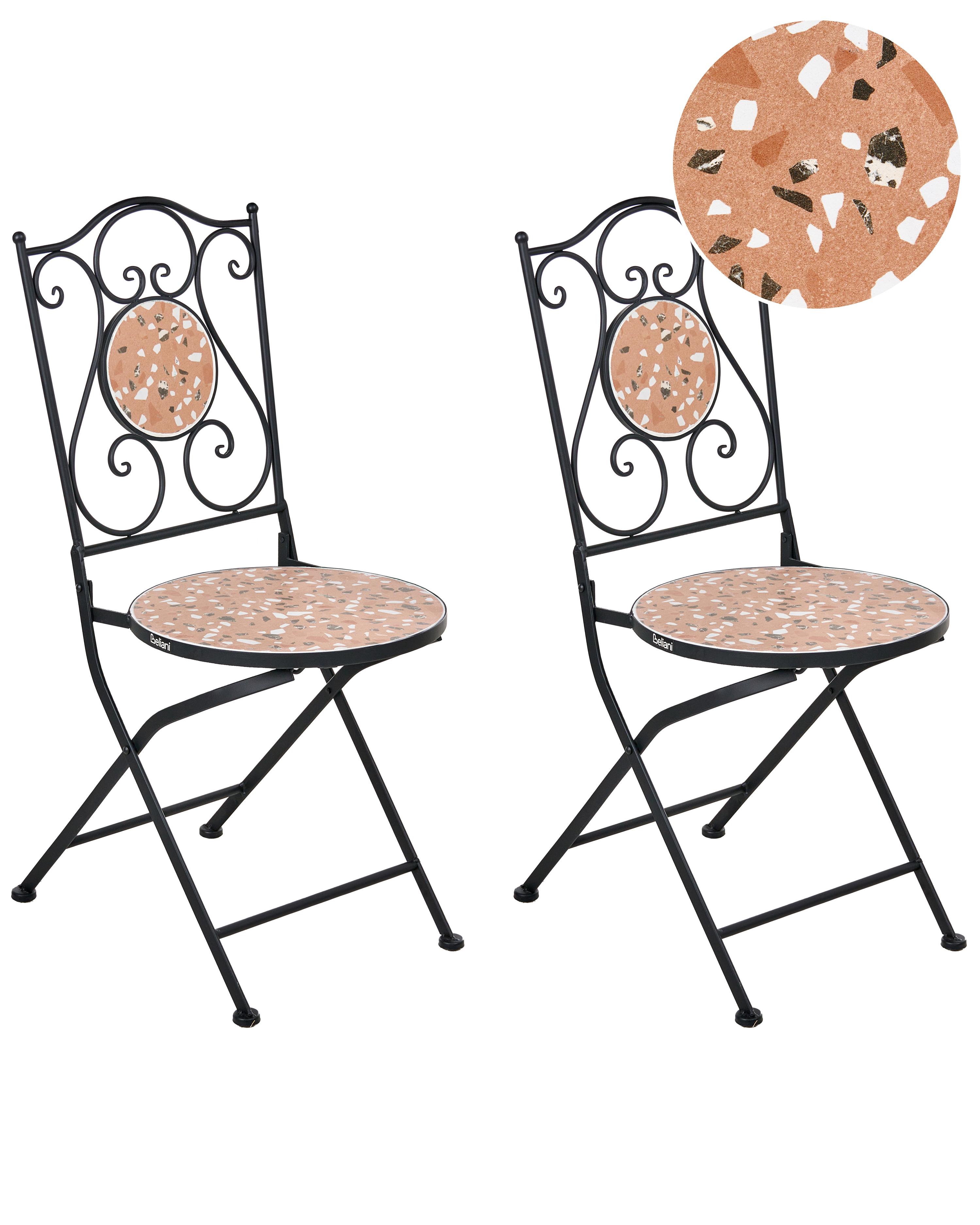 Set van 2 tuinstoelen ADRANO inklapbaar Metaal Zwart
