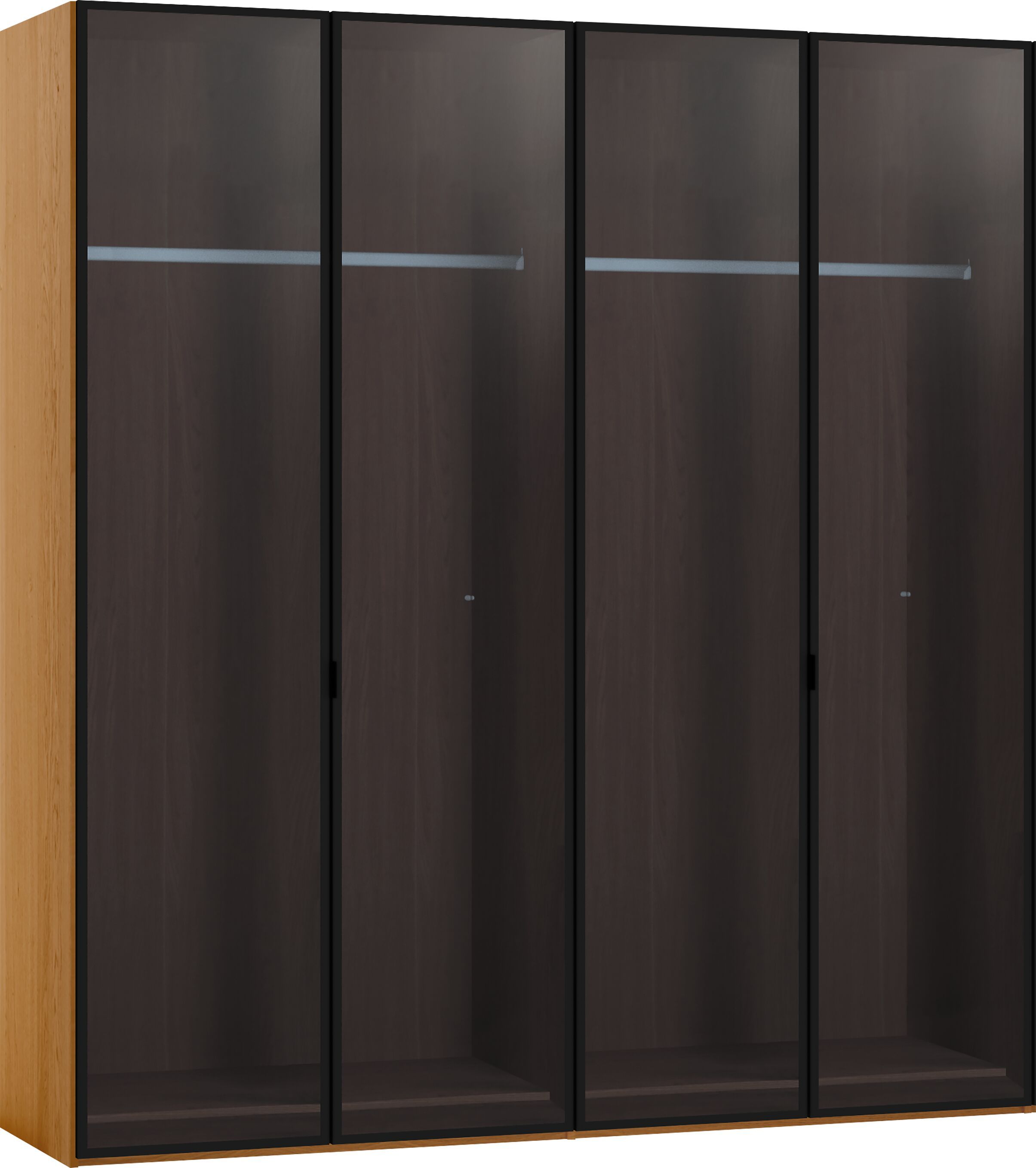 MODUL PLUS Drehtürenschrank - Nussbaum furniert / B: 203.0 cm x T: 59.0 cm x H: 220.0 cm