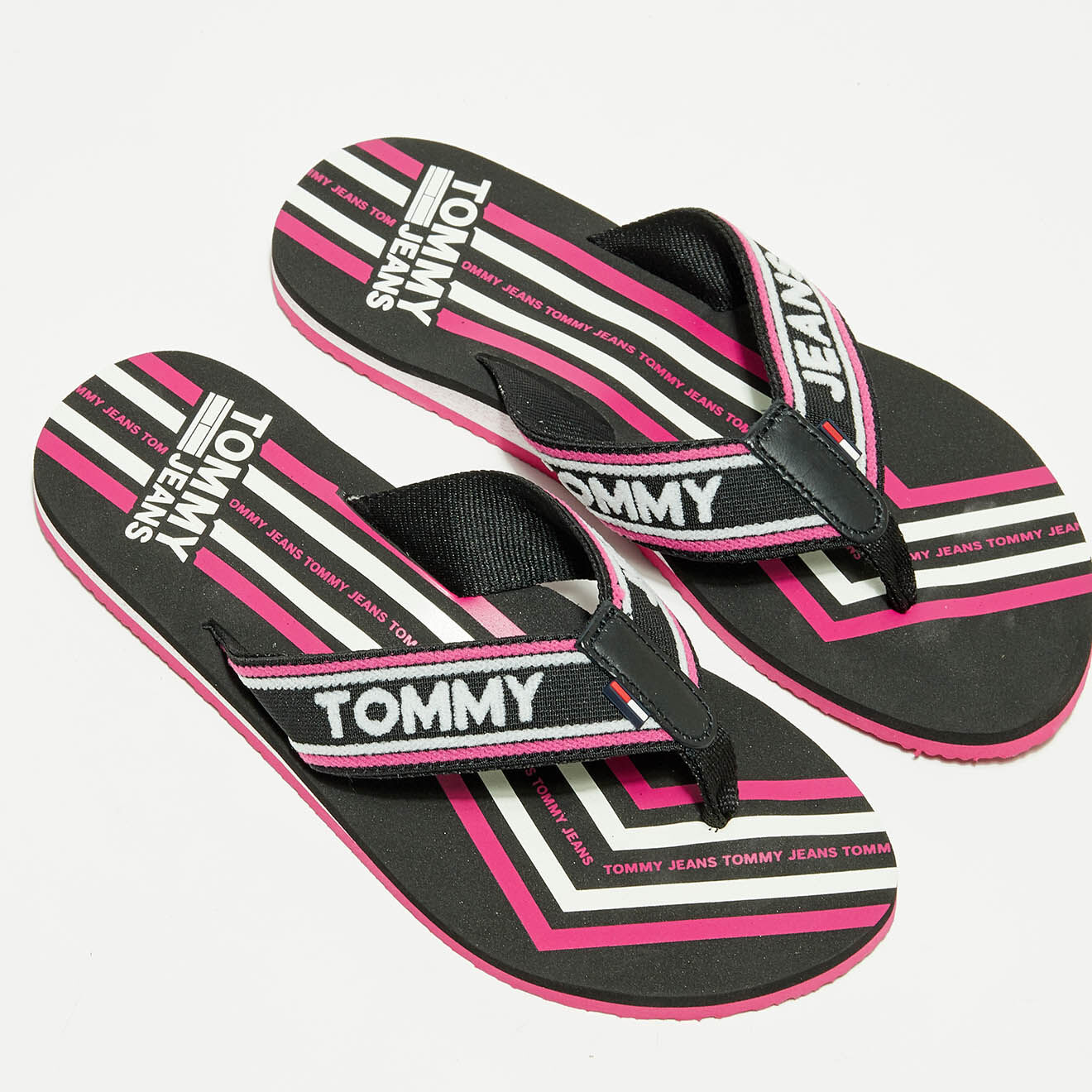 Tommy Hilfiger Tongs Pop Webbing Beach noir/rose/blanc
