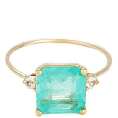 Bague Espoir - Or jaune 375/1000 & quartz & topaze bleue