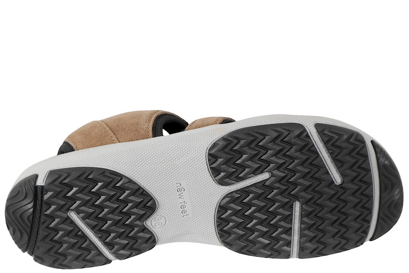 NEW FEET SANDAL I BRUNT RUSKIND MED LUKKET TÅ