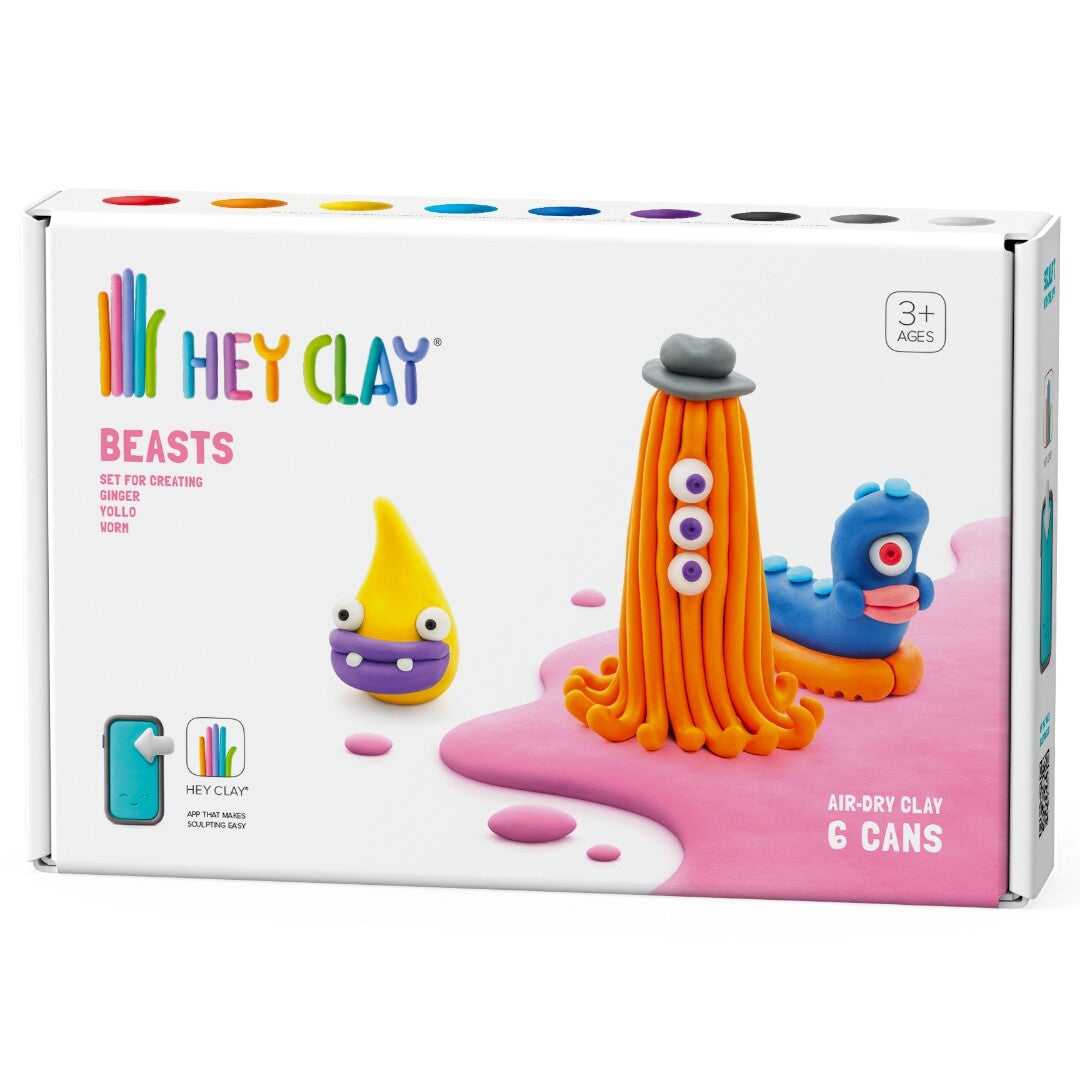 Hey clay boetseerklei beasts - worm, ginger, drop
