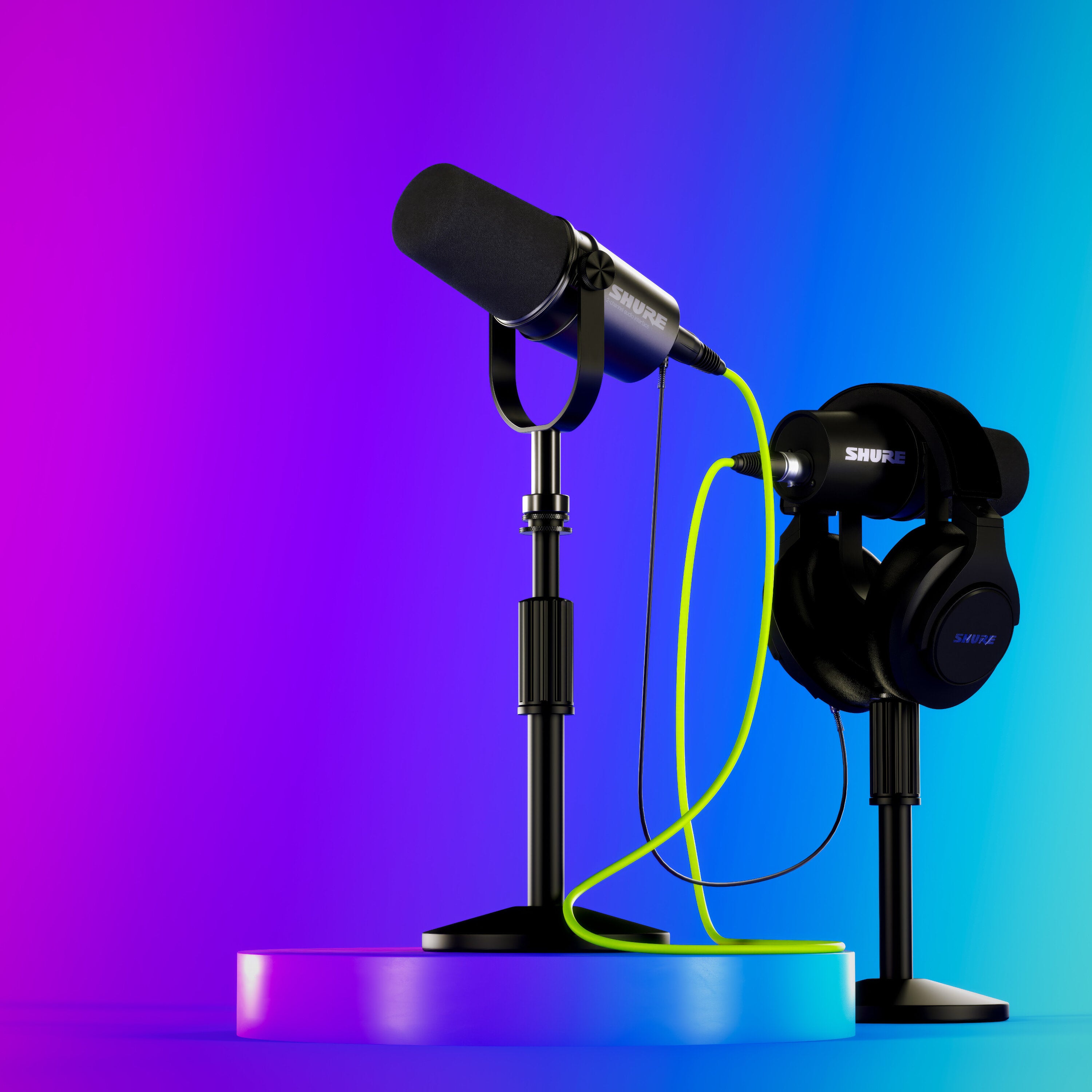 Shure MV7i Smart Mic met audio interface