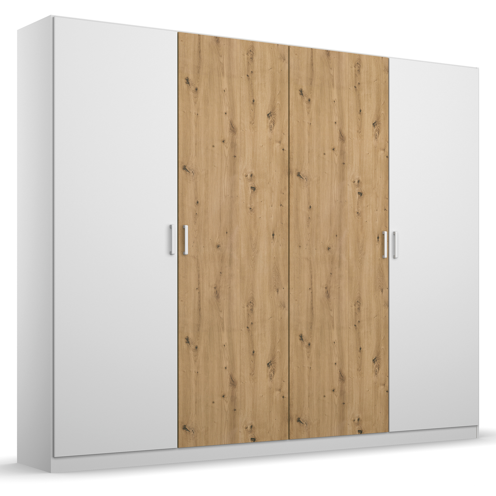 Drehtürenschrank - alpinweiß - Artisan Eiche - 226 cm